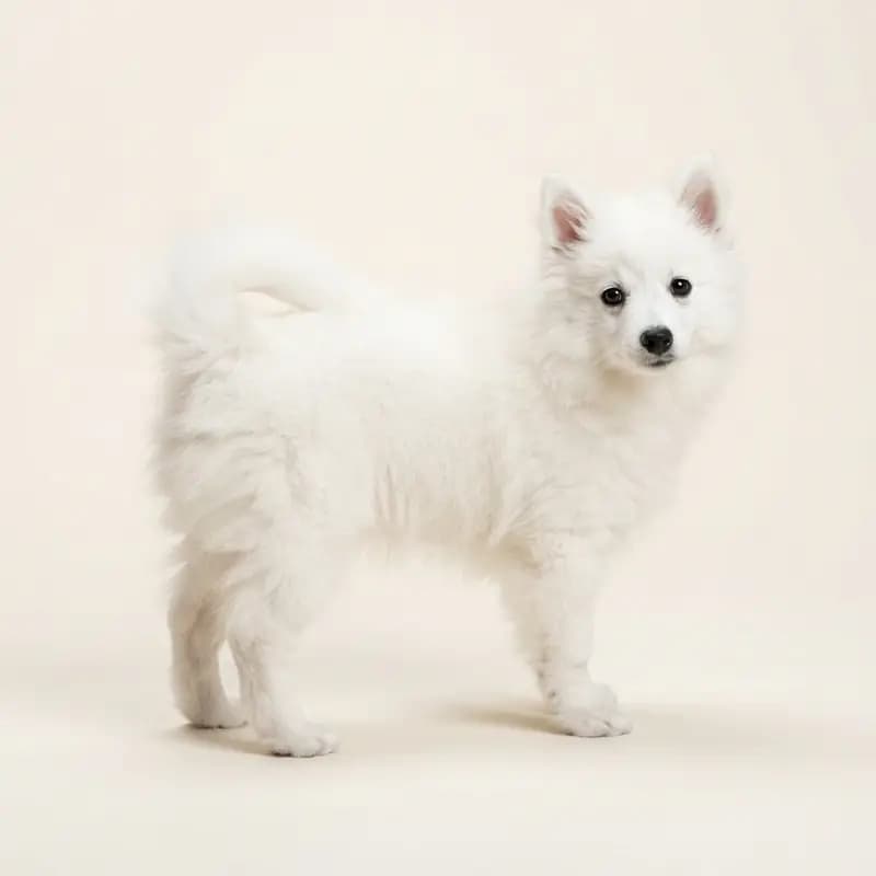 日本狐狸犬 Welpe in 白色