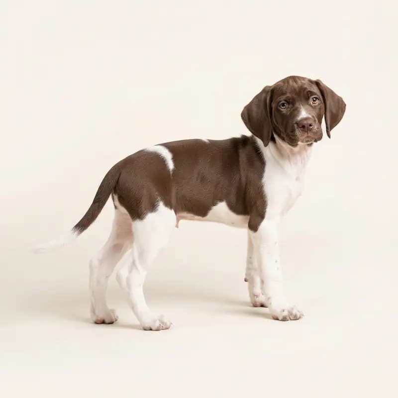 古丹麦猎犬 Welpe in 棕白色