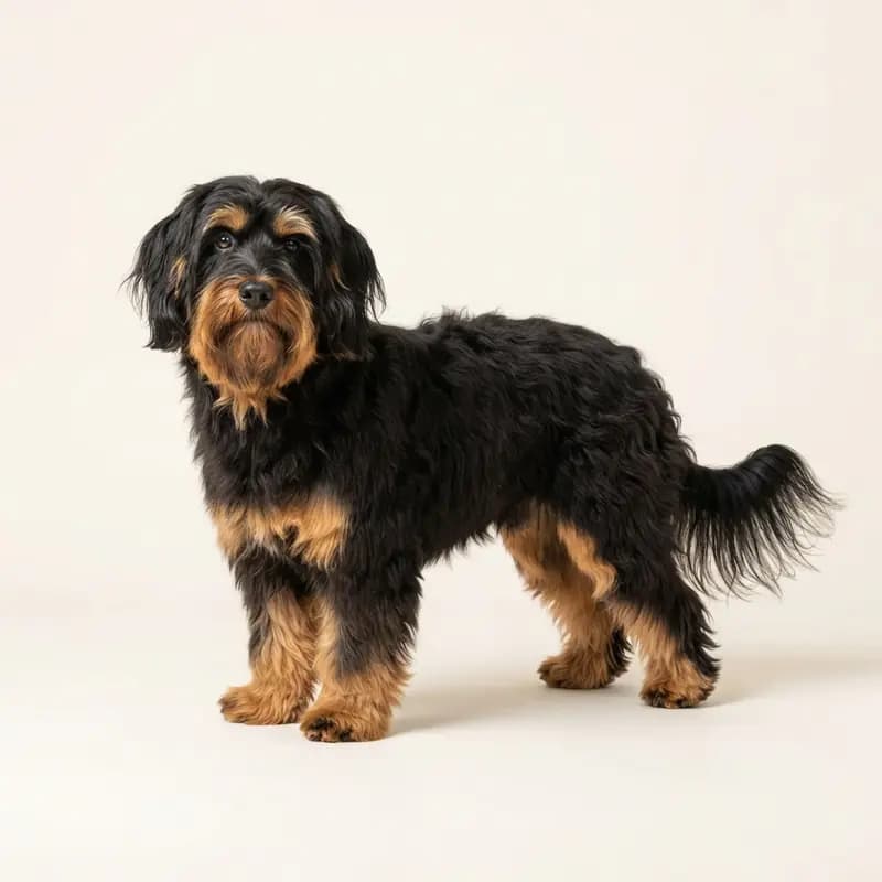 Terrier tibetano adulto en Negro y fuego