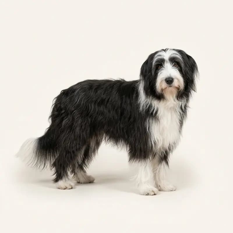 Collie barbudo adulto en Negro y blanco