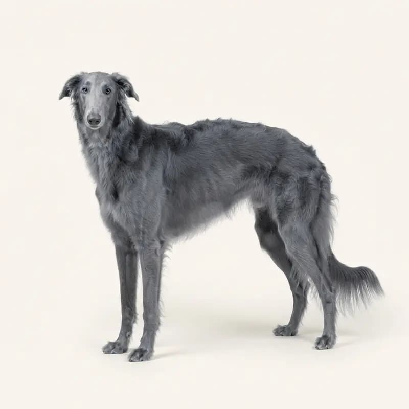 蓝色的成年俄罗斯猎狼犬