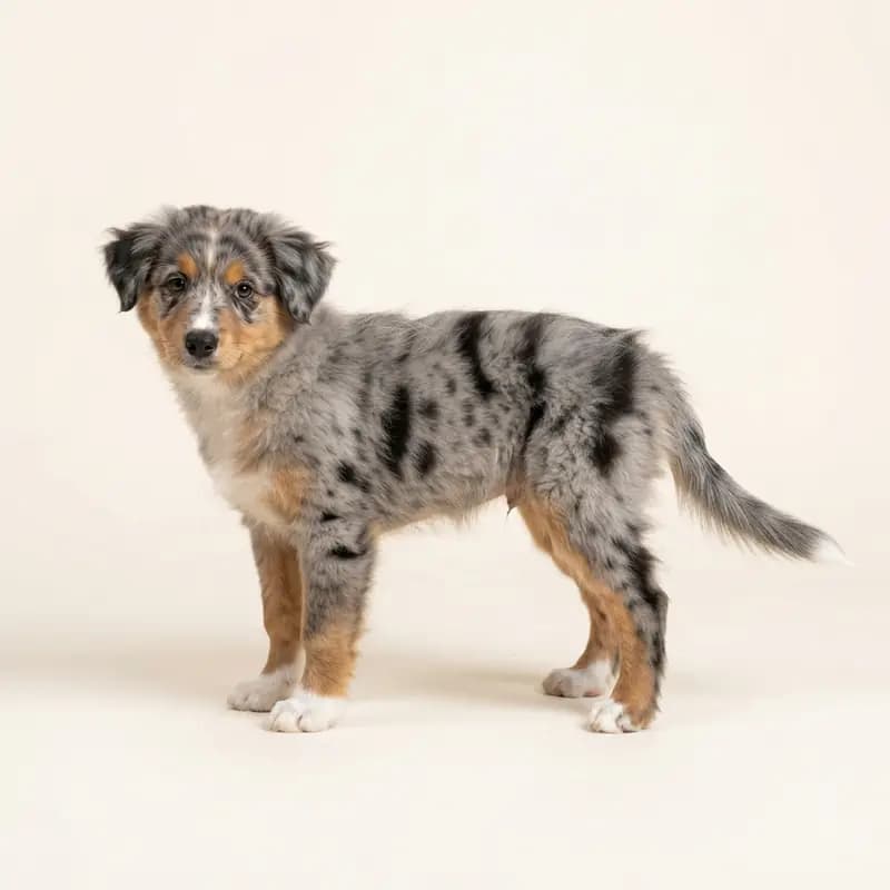 阿尔卑斯牧羊犬 Welpe in 蓝色大理石（Blue Merle）