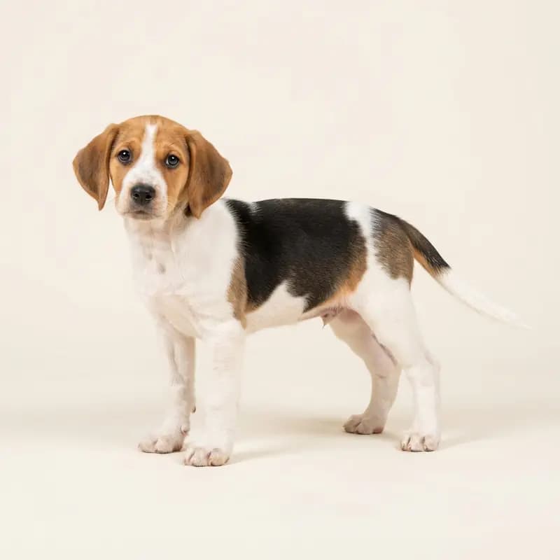 英国猎狐犬 Welpe in 花斑色