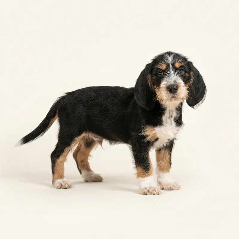Büyük Basset Griffon Vendeen Welpe in Üç renkli