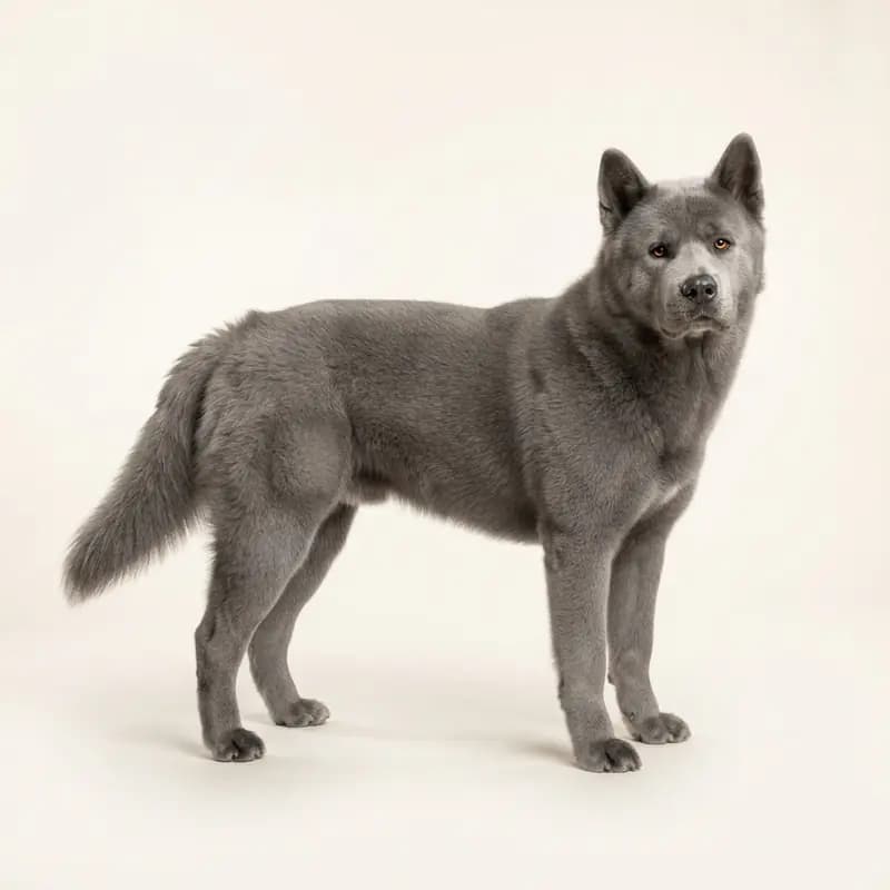 Akita americano adulto en Gris