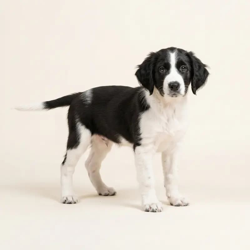 阿列日猎犬 Welpe in 黑白色