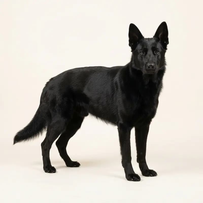 Siyah renginde yetişkin Eski Alman Çoban Köpeği