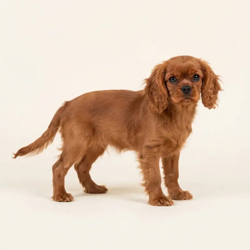 骑士查理王小猎犬 Welpe in 红色