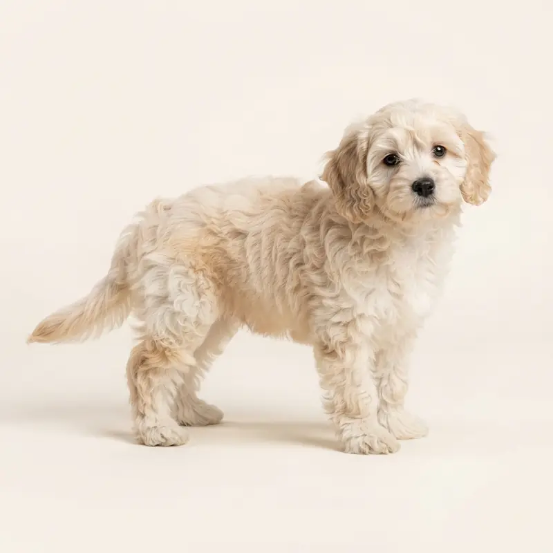 Cavachon puppy in 奶油色