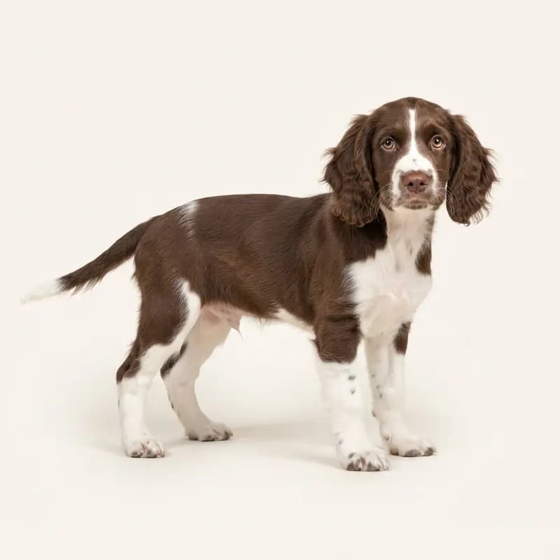 英国史宾格犬 Welpe in 棕白色