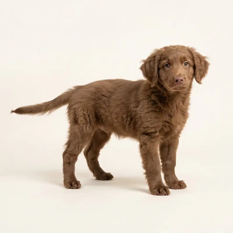 Tollerdoodle (Nova scotia Duck Tolling Retriever x Puddel) Welpe in Brun