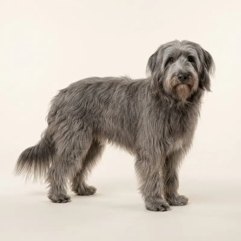 Collie barbudo adulto en Gris