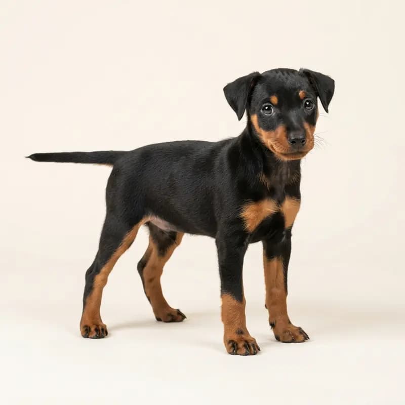 Terrier de Manchester Welpe in Noir et feu