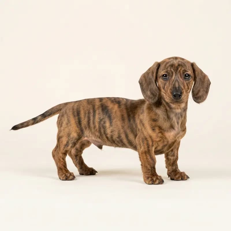 腊肠犬 Welpe in 虎斑色