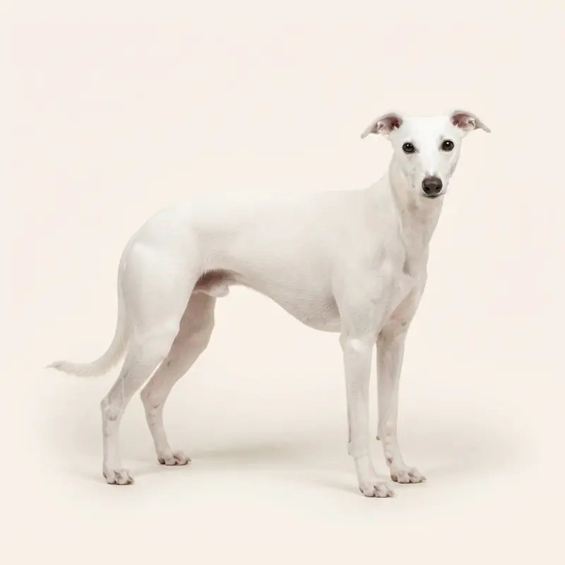 白色的成年惠比特犬