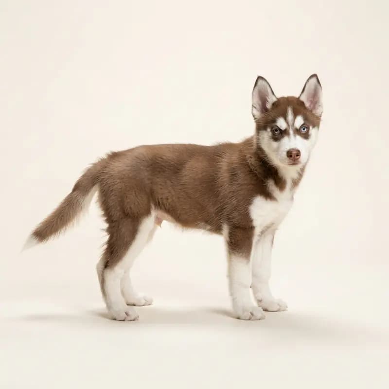 Siberian Husky puppy in Brown and white
