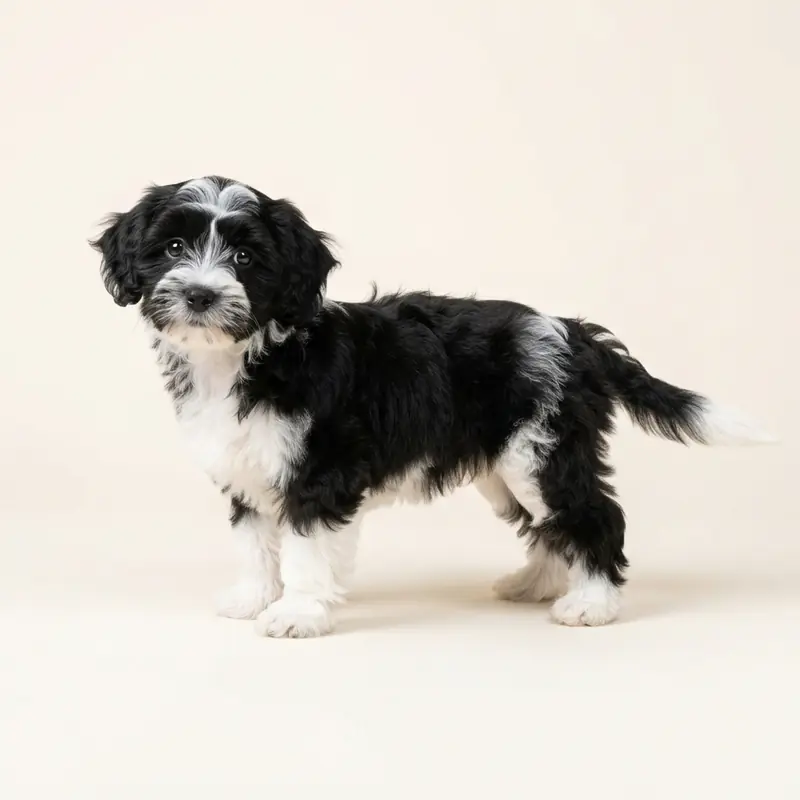 Shihpoo puppy in 黑白色
