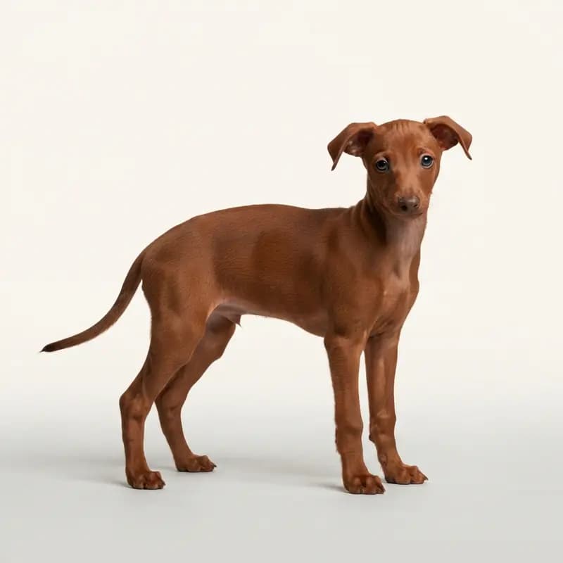 意大利灵缇犬 Welpe in 红色