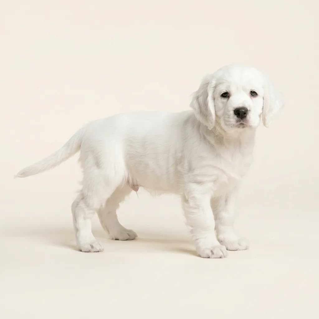 Clumber Spaniel in Weiß — Fellfarbe und Aussehen