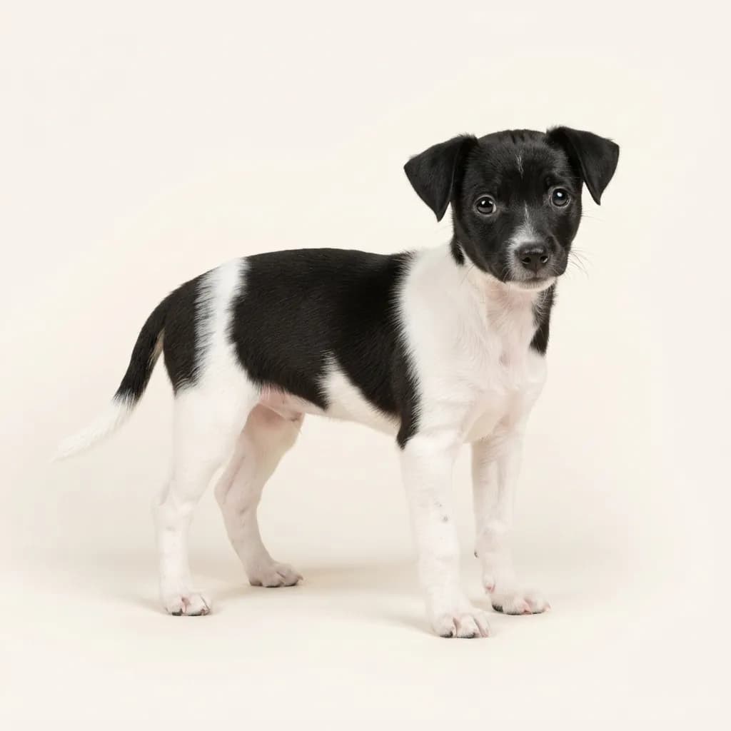 Rat Terrier in Schwarz-Weiß — Fellfarbe und Aussehen