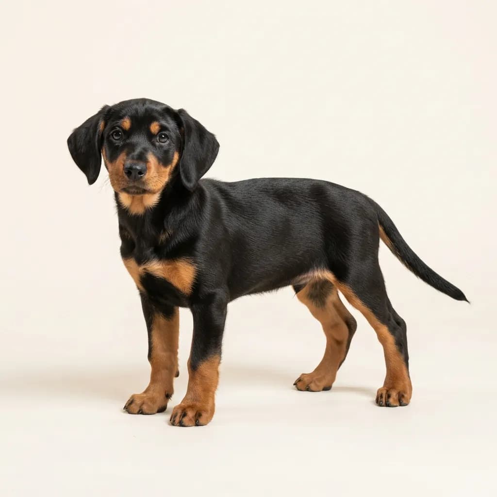 Black and tan Dunkerhund (Dunkerbracke - Norwegian Hound) — coat colour and appearance