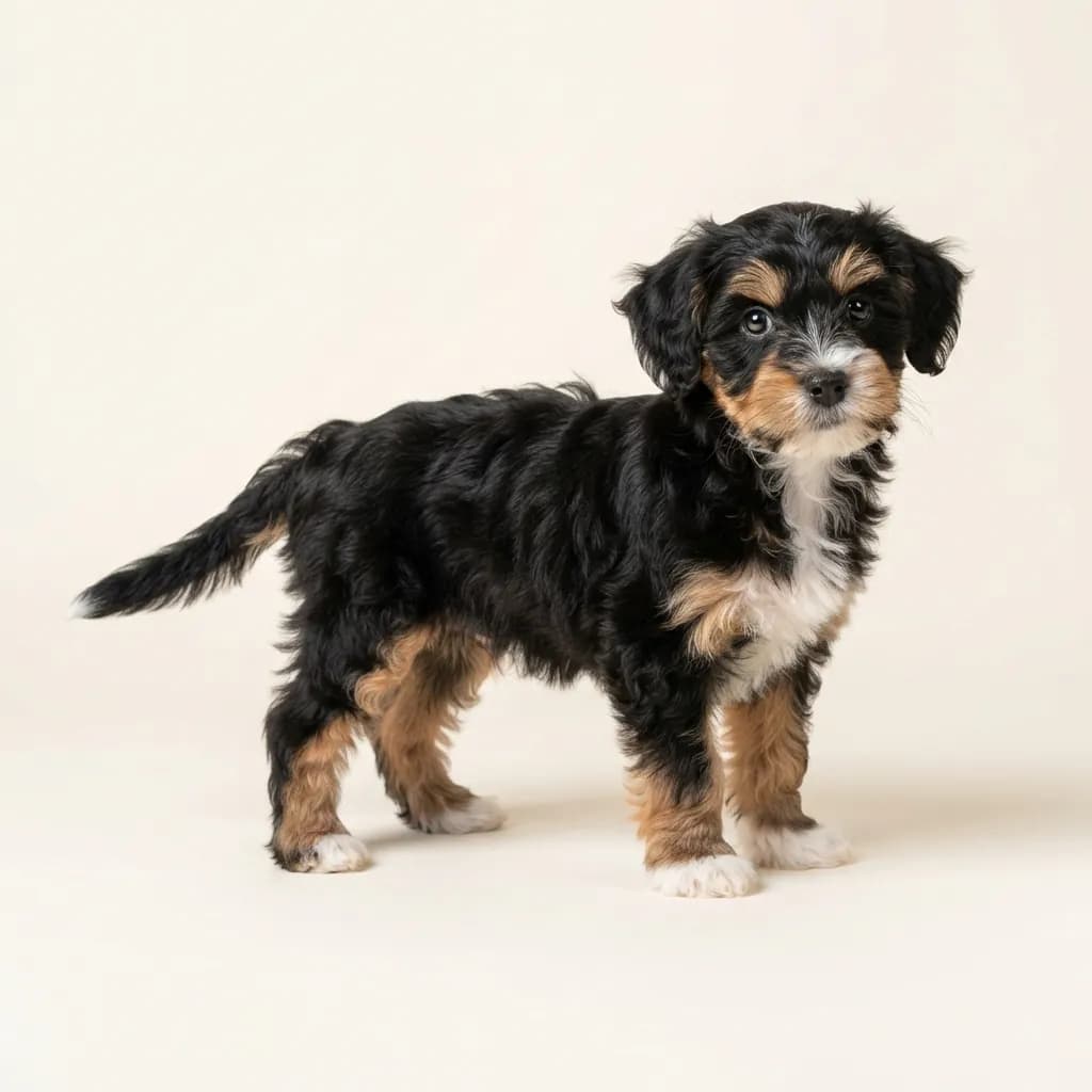 Tricolor Yorkiepoo — coat colour and appearance
