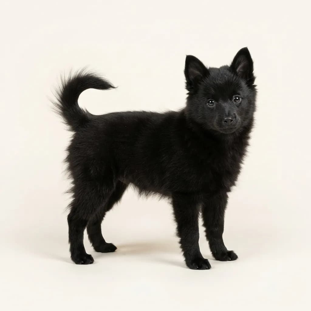 Black Small Spitz — coat colour and appearance