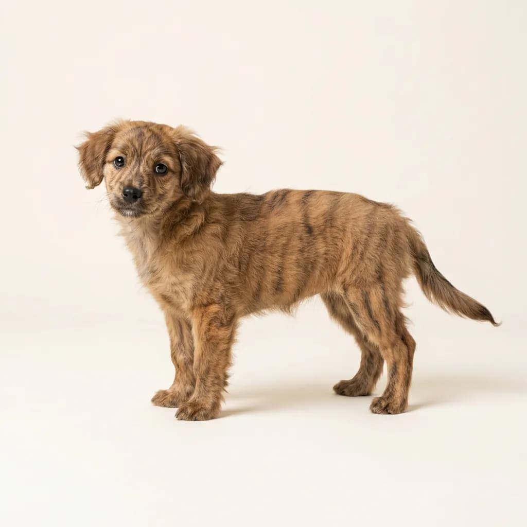 Pomapoo in Gestromt — Fellfarbe und Aussehen