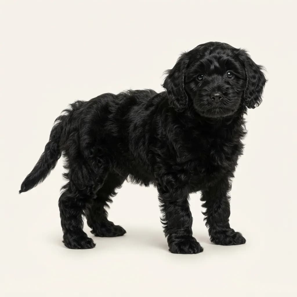 Cavapoochon in Schwarz — Fellfarbe und Aussehen