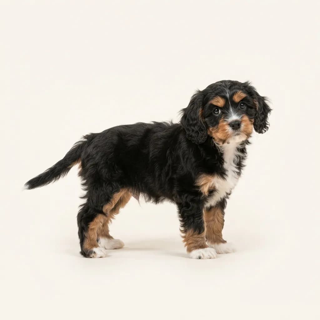 Cavachon in Dreifarbig (Tricolor) — Fellfarbe und Aussehen