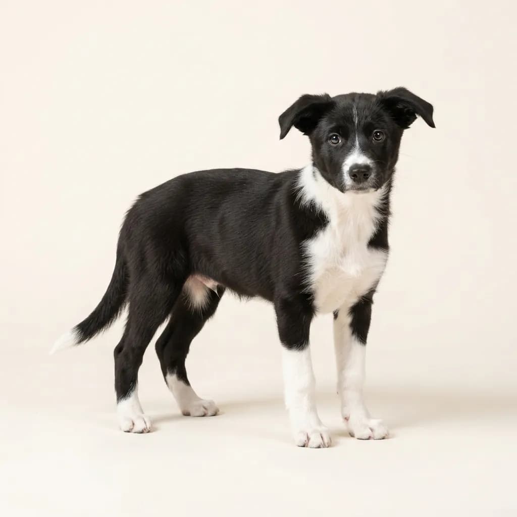 Koolie (Australian Koolie) in Schwarz-Weiß — Fellfarbe und Aussehen
