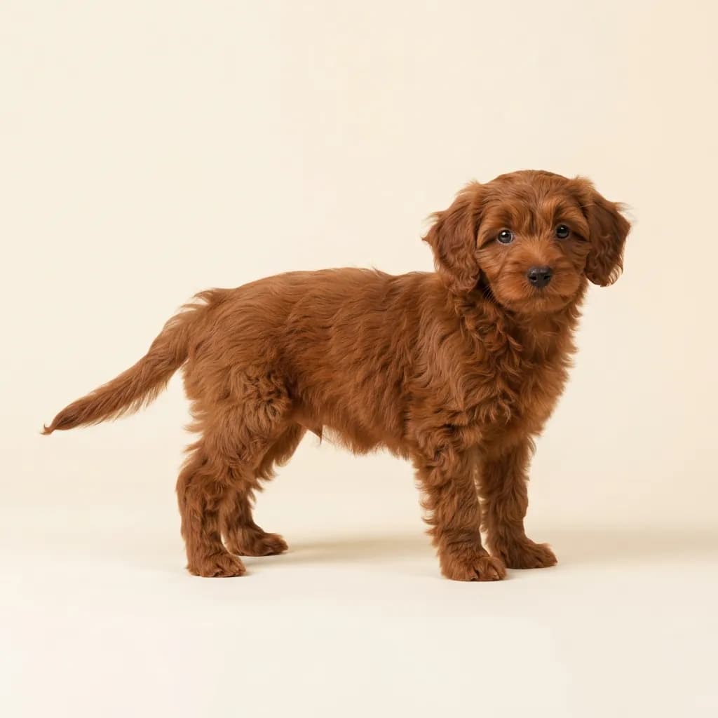 Corgipoo in Rot — Fellfarbe und Aussehen
