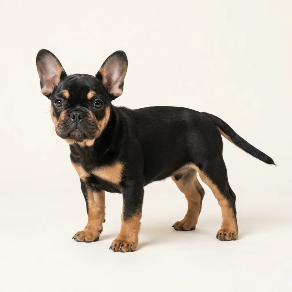 Französische Bulldogge in Schwarz mit Loh — Fellfarbe und Aussehen