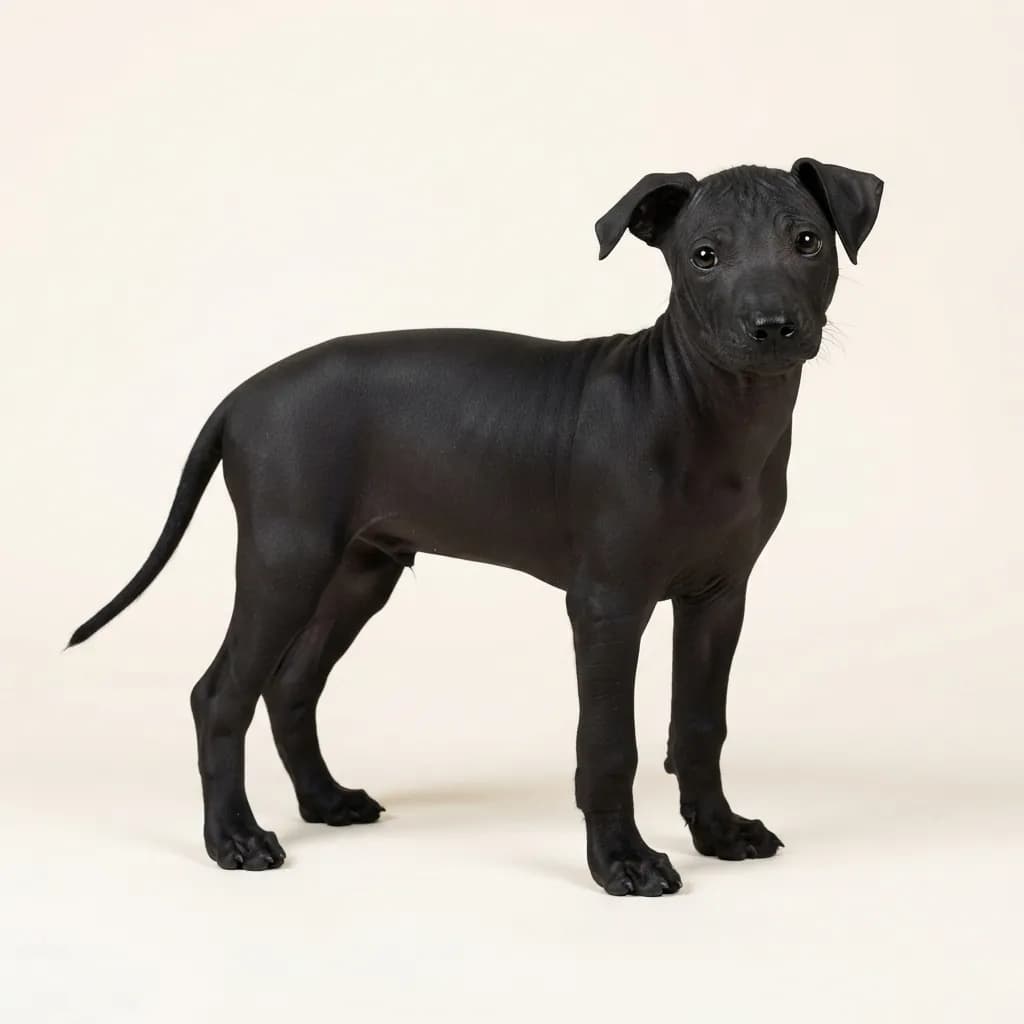 Black Ecuadorian Hairless Dog — coat colour and appearance
