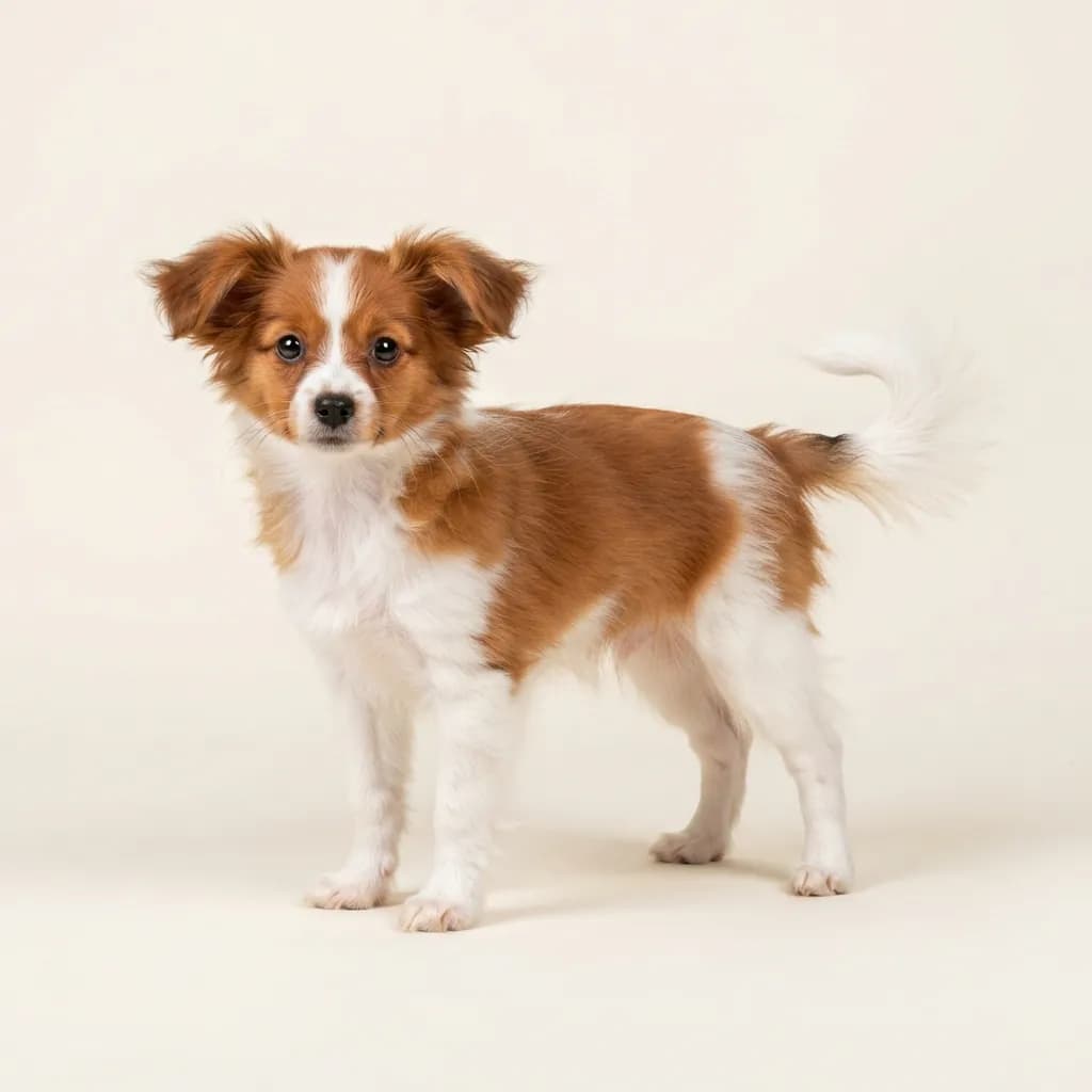 Red and white Continental Toy Spaniel (Papillon) — coat colour and appearance