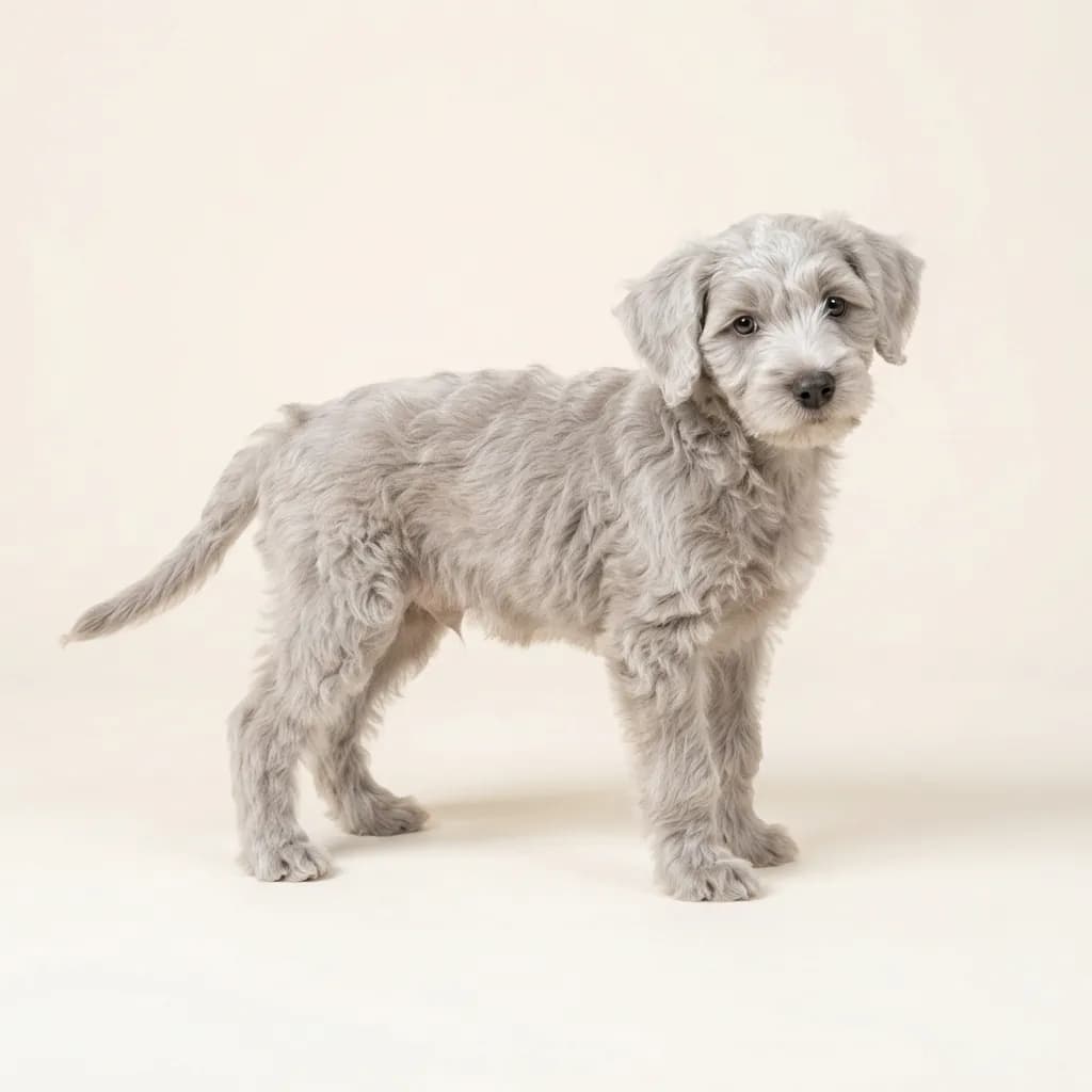 Schnoodle (Schnauzer x Pudel) in Silber — Fellfarbe und Aussehen