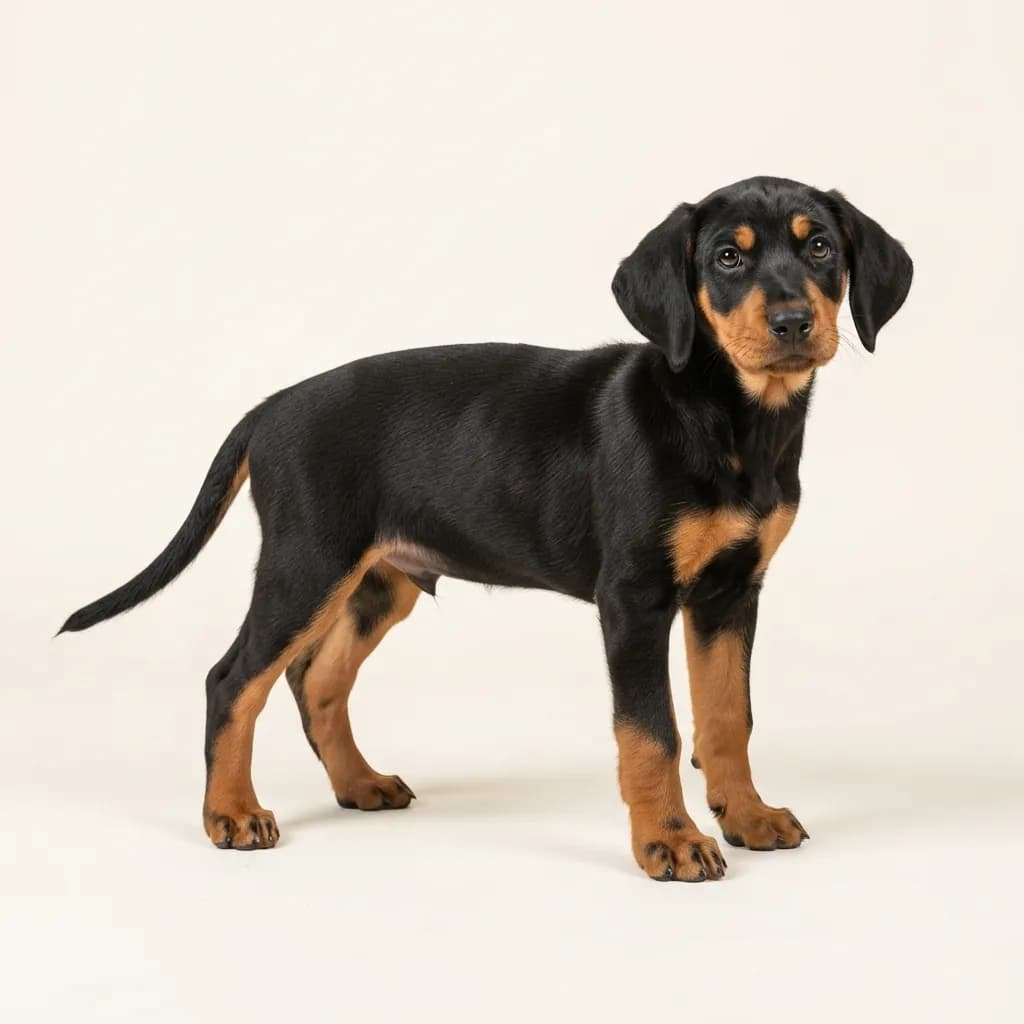 Serbischer Laufhund in Schwarz mit Loh — Fellfarbe und Aussehen