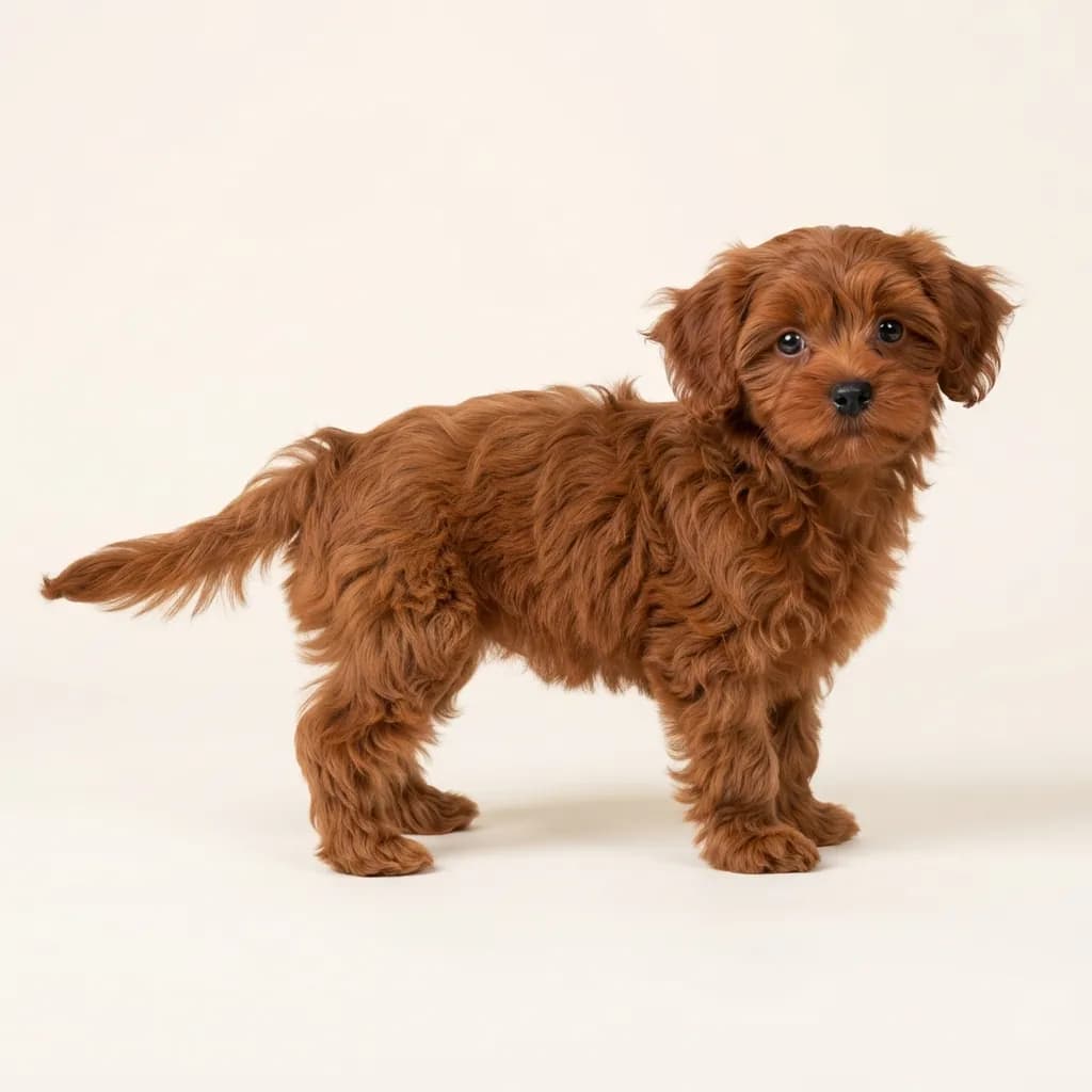 Shorkie in Rot — Fellfarbe und Aussehen