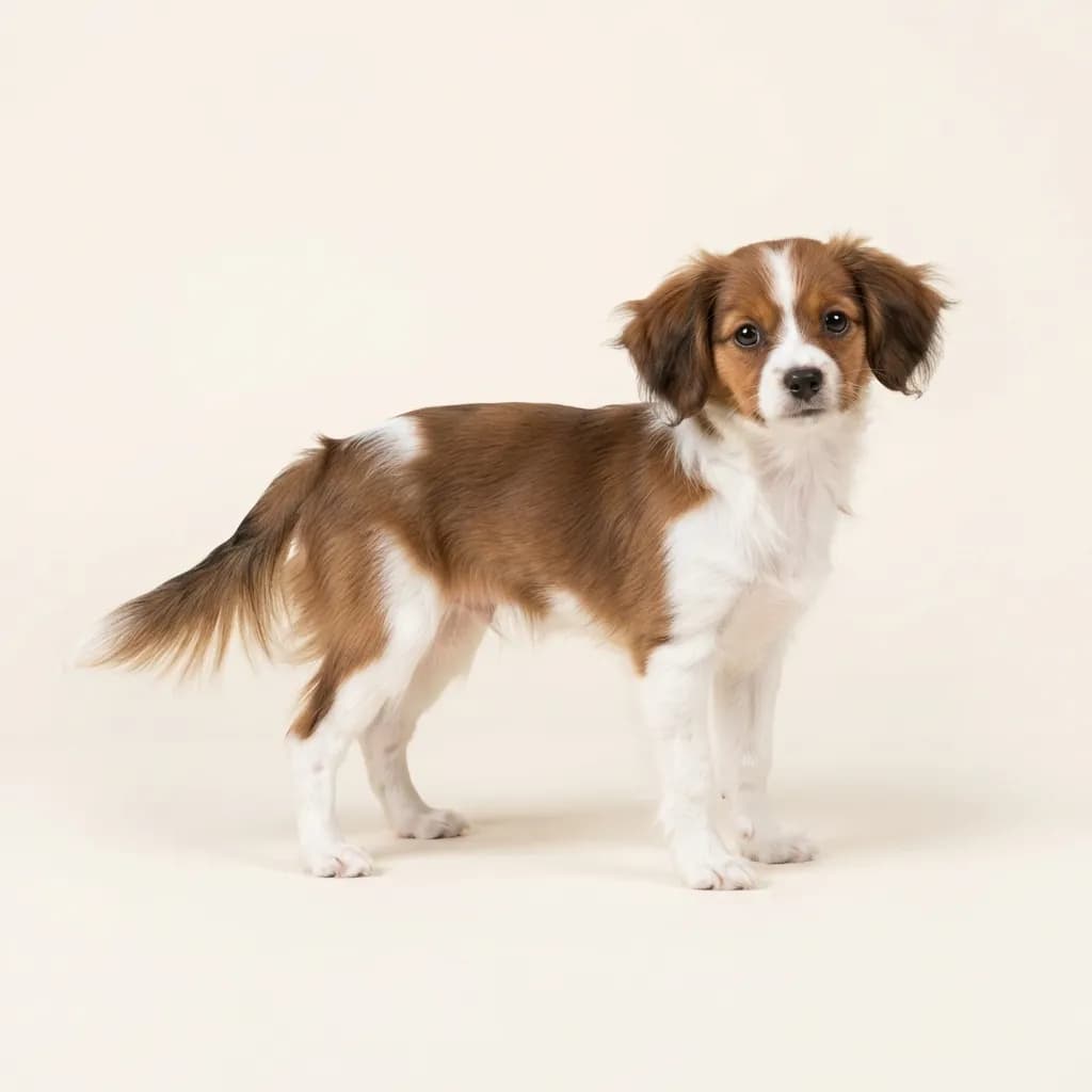Brown and white Phalene, Continental Toy Spaniel — coat colour and appearance