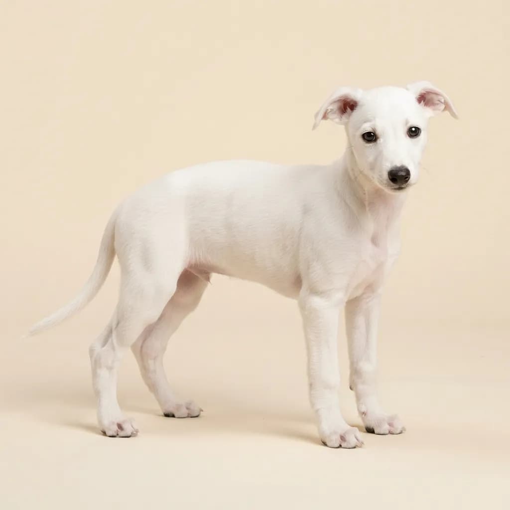 Whippet in Weiß — Fellfarbe und Aussehen