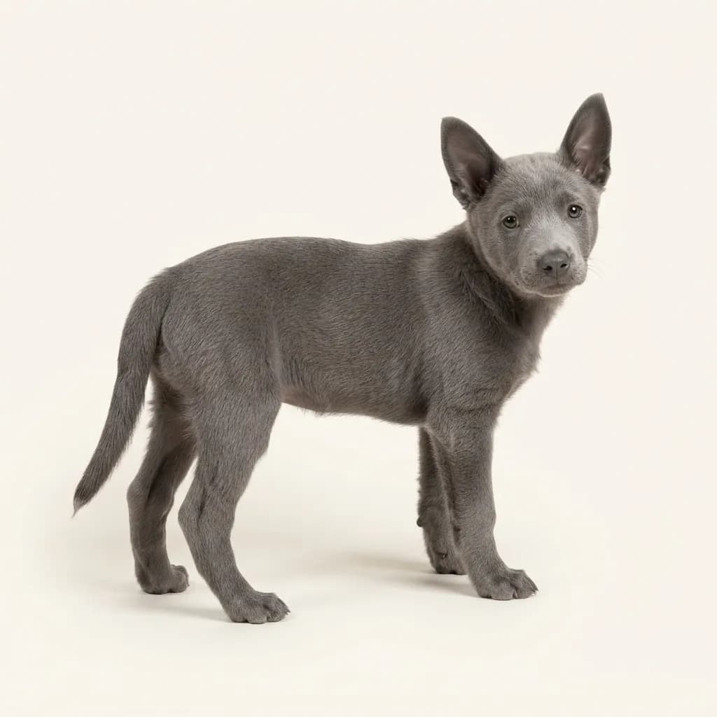 Australian Stumpy Tail Cattle Dog in Blau — Fellfarbe und Aussehen