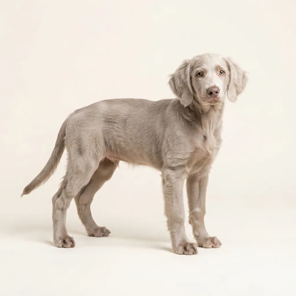 Weimaraner (langhaar) in Silber — Fellfarbe und Aussehen