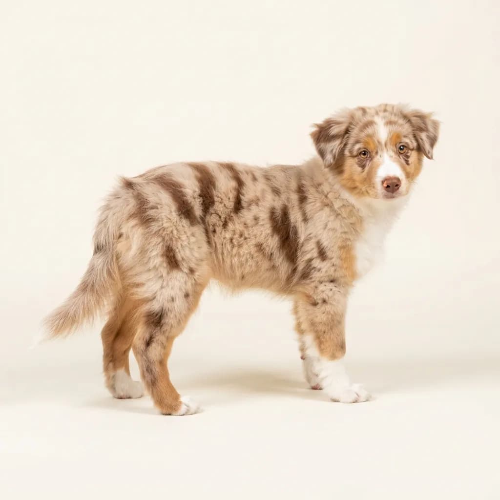 Miniature American Shepherd in Red Merle — Fellfarbe und Aussehen