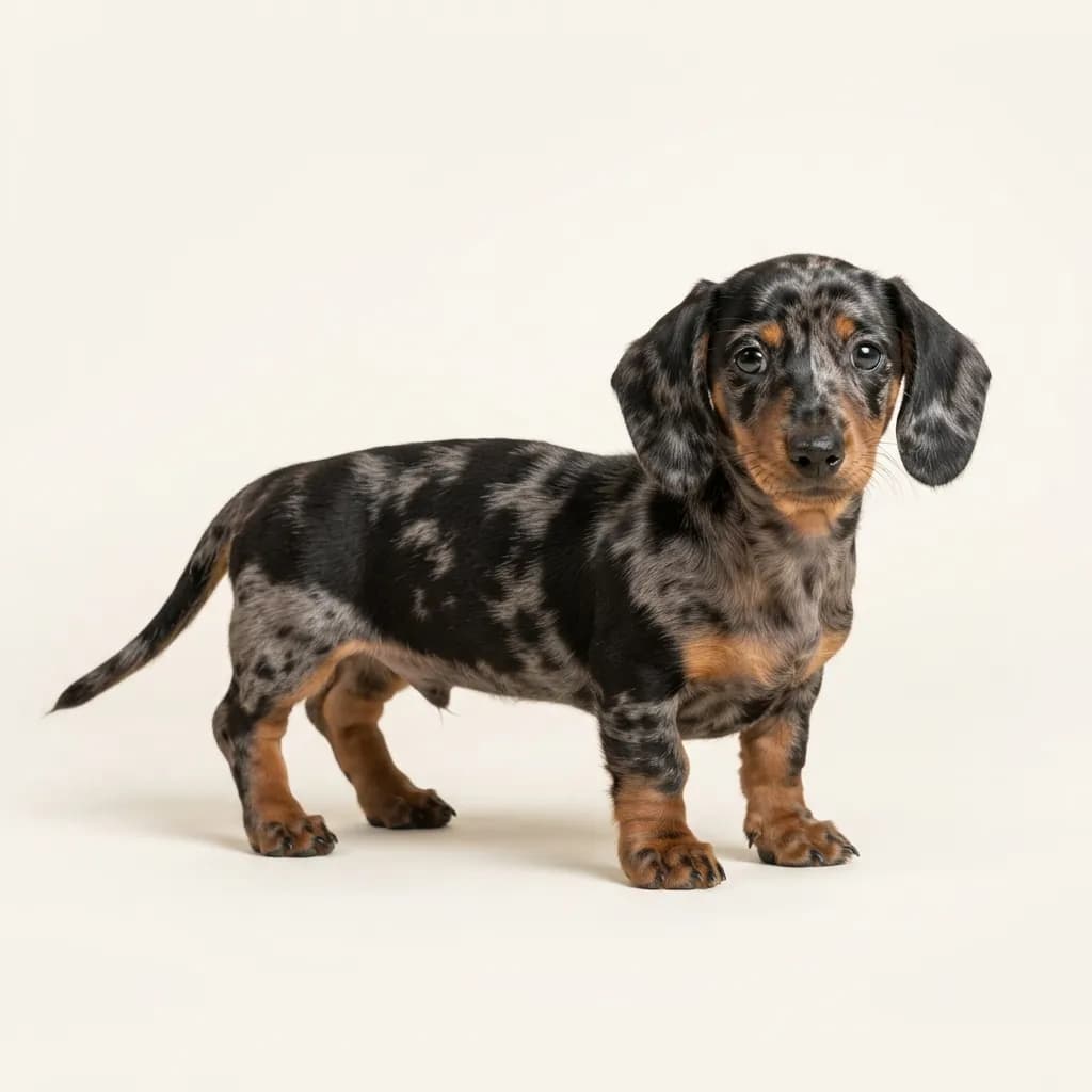 Merle Smooth-haired Dachshund — coat colour and appearance
