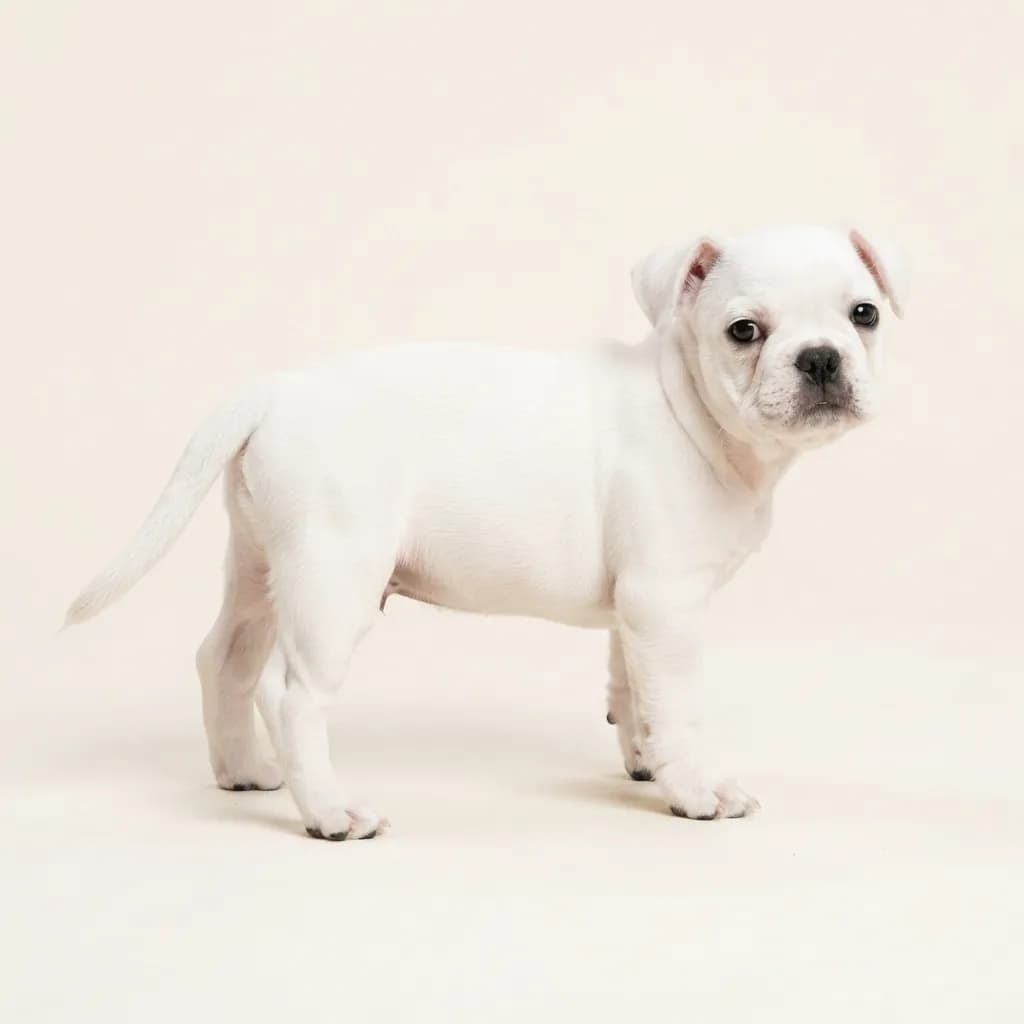 Französische Bulldogge in Weiß — Fellfarbe und Aussehen