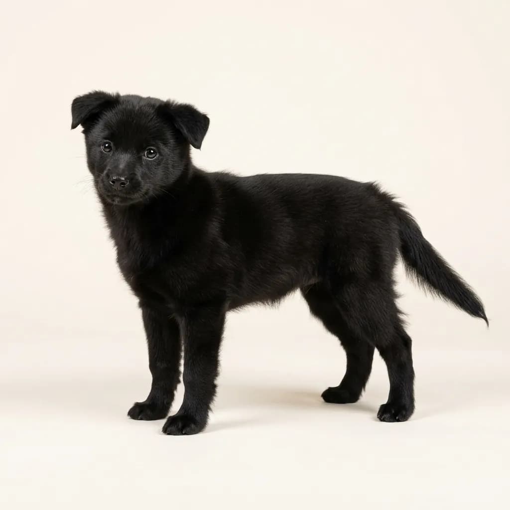 Black Pomsky — coat colour and appearance