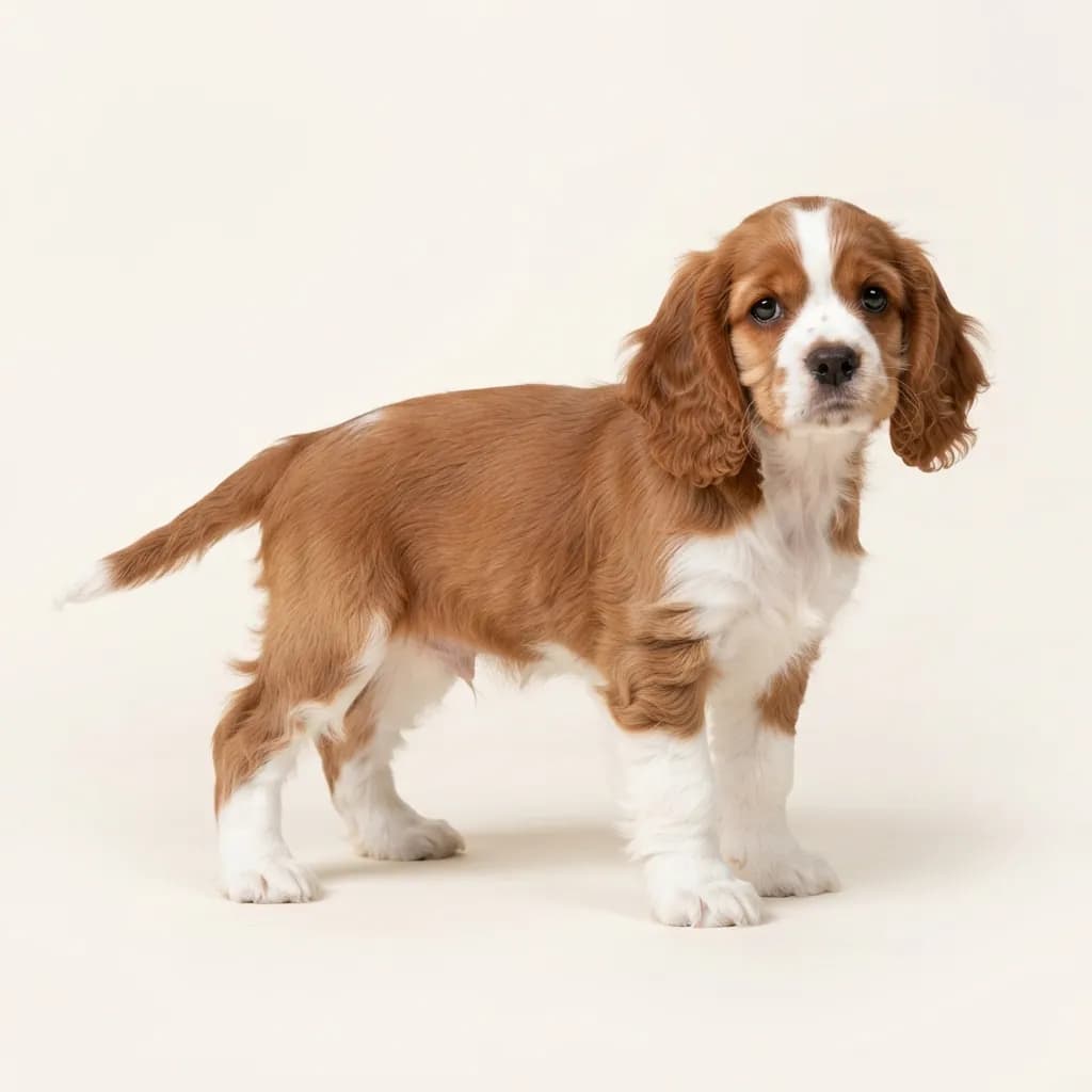 American Cocker Spaniel in Rot-Weiß — Fellfarbe und Aussehen