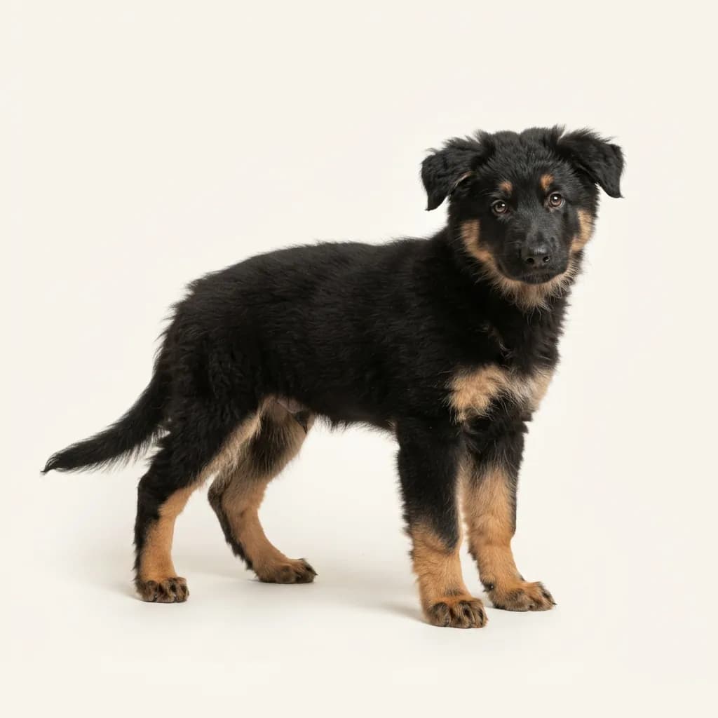 Black and tan Bohemian Shepherd — coat colour and appearance