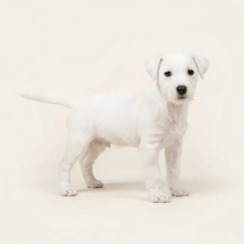 Parson Russell Terrier in Weiß — Fellfarbe und Aussehen