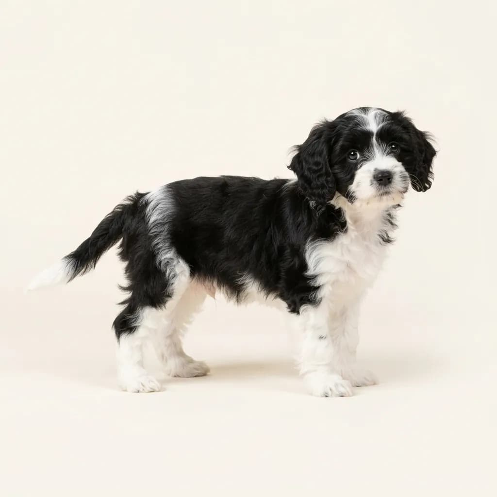 Cavachon in Schwarz-Weiß — Fellfarbe und Aussehen